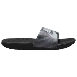 Girls' Grade School - Nike Kawa Slides SE - Black/Black/Pure Platinum