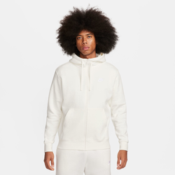 Men's - Nike Club Full-Zip Hoodie  - Beige/White