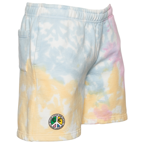 

Cross Colours Mens Cross Colours Black Lives For Peace Fleece Shorts - Mens Blue/Pink Size S