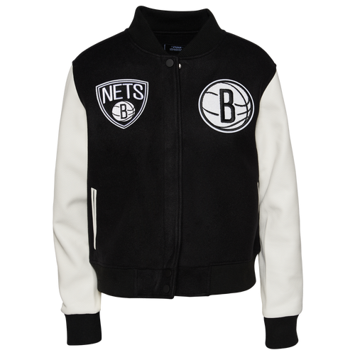 

Pro Standard Womens Pro Standard Warriors NBA Wool Varsity Jacket - Womens Black/White Size L