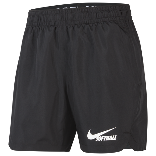 

Nike Womens Nike Dri-FIT Softball Shorts - Womens Black/White Size S