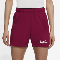 Women's - Nike Dri-FIT Softball Shorts - Pomegranate/Black/White