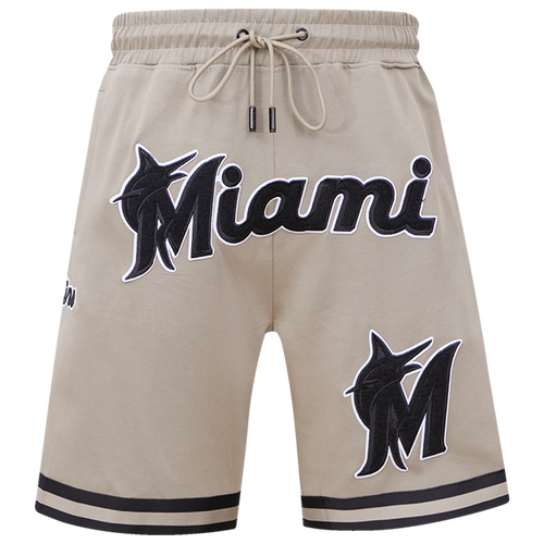 Mens Miami Marlins Pro Standard Marlins Duct Tape Shorts Taupe/Black