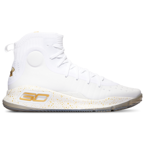 Shop Under Armour Mens  Curry 4 Retro In Gold/white/white