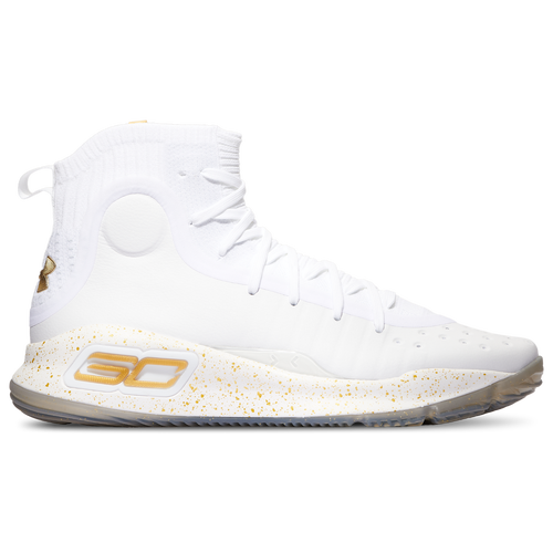 

Under Armour Mens Steph Curry Under Armour Curry 4 Retro - Mens Basketball Shoes White/Gold/White Size 10.0