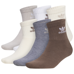 Men's - adidas Originals Trefoil 6 Pack Quarter Socks - Wonder Beige/Wonder White/Earth Strata