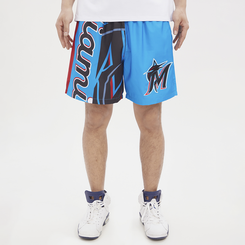 

Pro Standard Mens Pro Standard Marlins Mash Woven Shorts - Mens Blue Size S