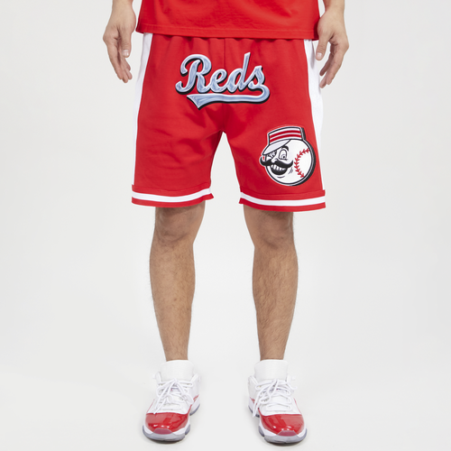 

Pro Standard Mens Pro Standard Reds Chrome Fleece Shorts - Mens White/Red Size S