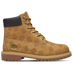 Girls' Grade School - Timberland Premium 6" Waterproof Embossed Boots  - Wheat/Wheat