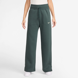 Women's - Nike Phoenix High Rise Wide Pants - Vintage Green/White