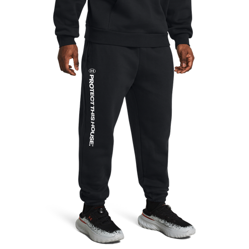 

Under Armour Mens Under Armour PTH Icon Fleece Joggers - Mens Black/White Size L