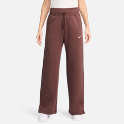 Women's - Nike Phoenix High Rise Wide Pants  - Red Sepia/Sail