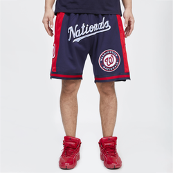 Men's - Pro Standard Nationals Chrome Fleece Shorts - Navy/Red