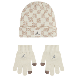 Boys' Grade School - Jordan MONOGRAM BEANIE SET - Coconut Milk