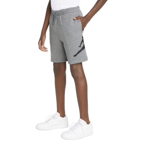 

Jordan Boys Jordan Big Jumpman Shorts - Boys' Grade School Gray/Black Size S