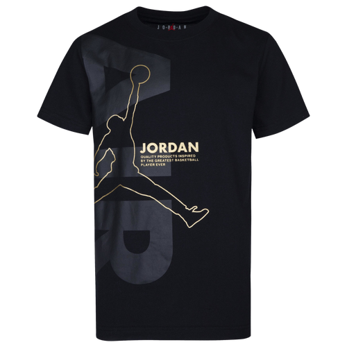 

Boys Jordan Jordan Air Flight 23 Short Sleeve T-Shirt - Boys' Grade School Black/Gold Size L