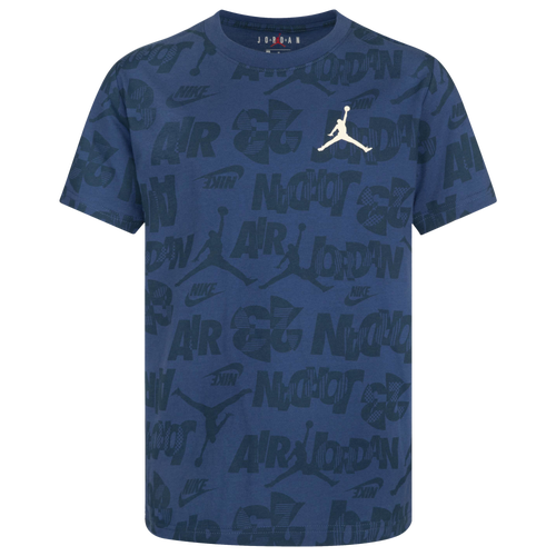 

Boys Jordan Jordan Messy Room AOP Short Sleeve T-Shirt - Boys' Grade School French Blue/French Blue Size L