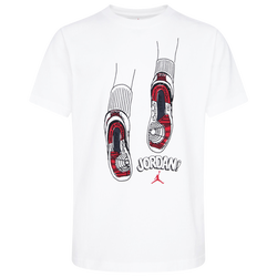 Boys' Grade School - Jordan Notebook Sketch Short Sleeve T-Shirt - White/Red