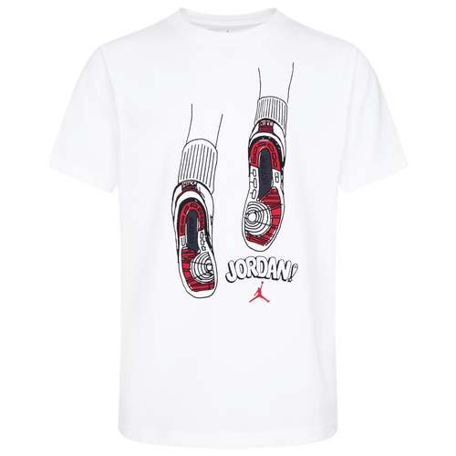 

Boys Jordan Jordan Notebook Sketch Short Sleeve T-Shirt - Boys' Grade School White/Red Size L