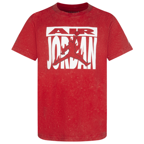 

Boys Jordan Jordan Fire Throwback Short Sleeve T-Shirt - Boys' Grade School Fire Red Size XL