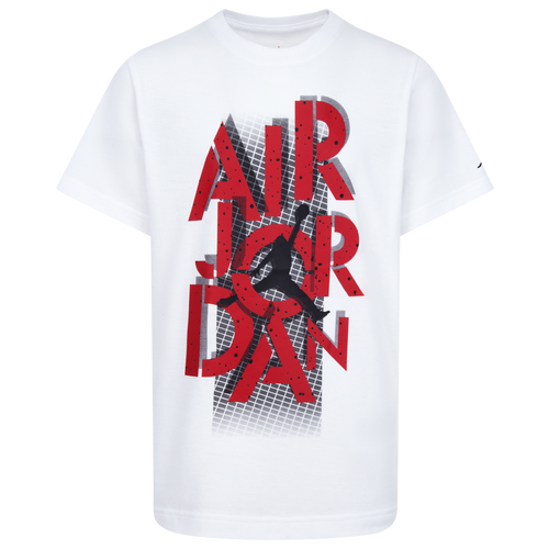 

Boys Jordan Jordan AJ4 Grid Lock Short Sleeve T-Shirt - Boys' Grade School White/Red Size L