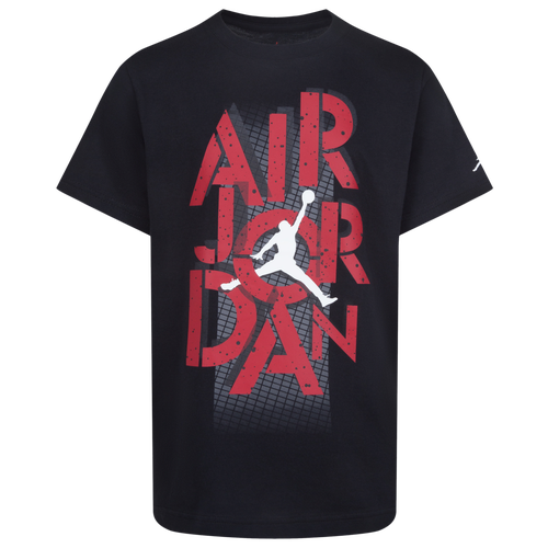 

Boys Jordan Jordan AJ4 Grid Lock Short Sleeve T-Shirt - Boys' Grade School Black/Red Size L