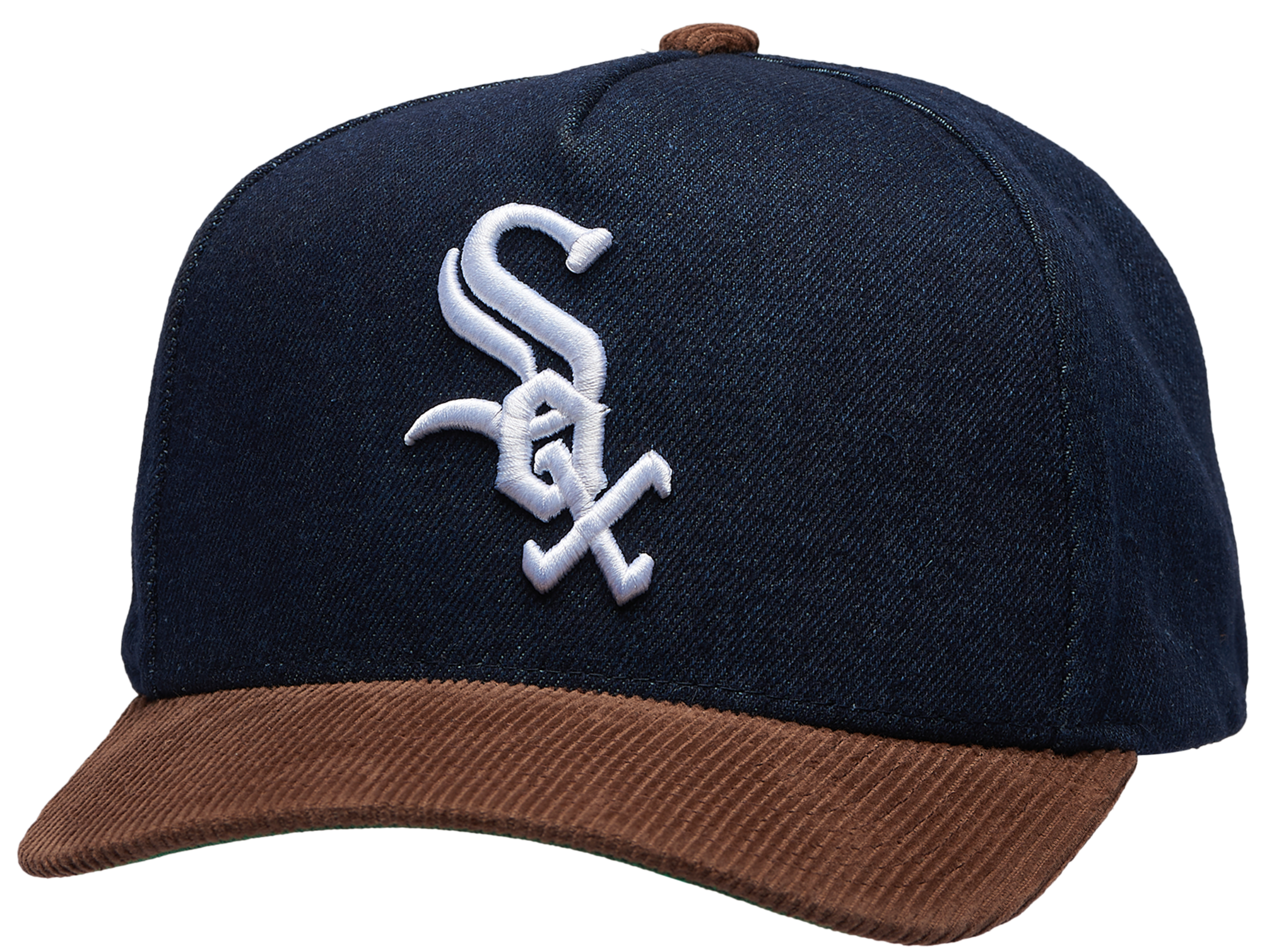 Mitchell & Ness White Sox Denim Cord Pro Pinch Cap - Adult