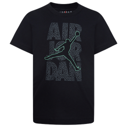 Boys' Grade School - Jordan AJ3 Stack Glow Short Sleeve T-Shirt - Black/Green