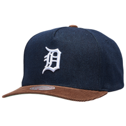 Adult - Mitchell & Ness Tigers Denim Cord Pro Pinch Cap - Navy/Brown