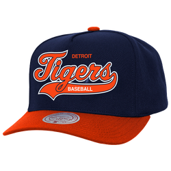 Adult - Mitchell & Ness Tigers Oversweep Cap - Navy/Orange