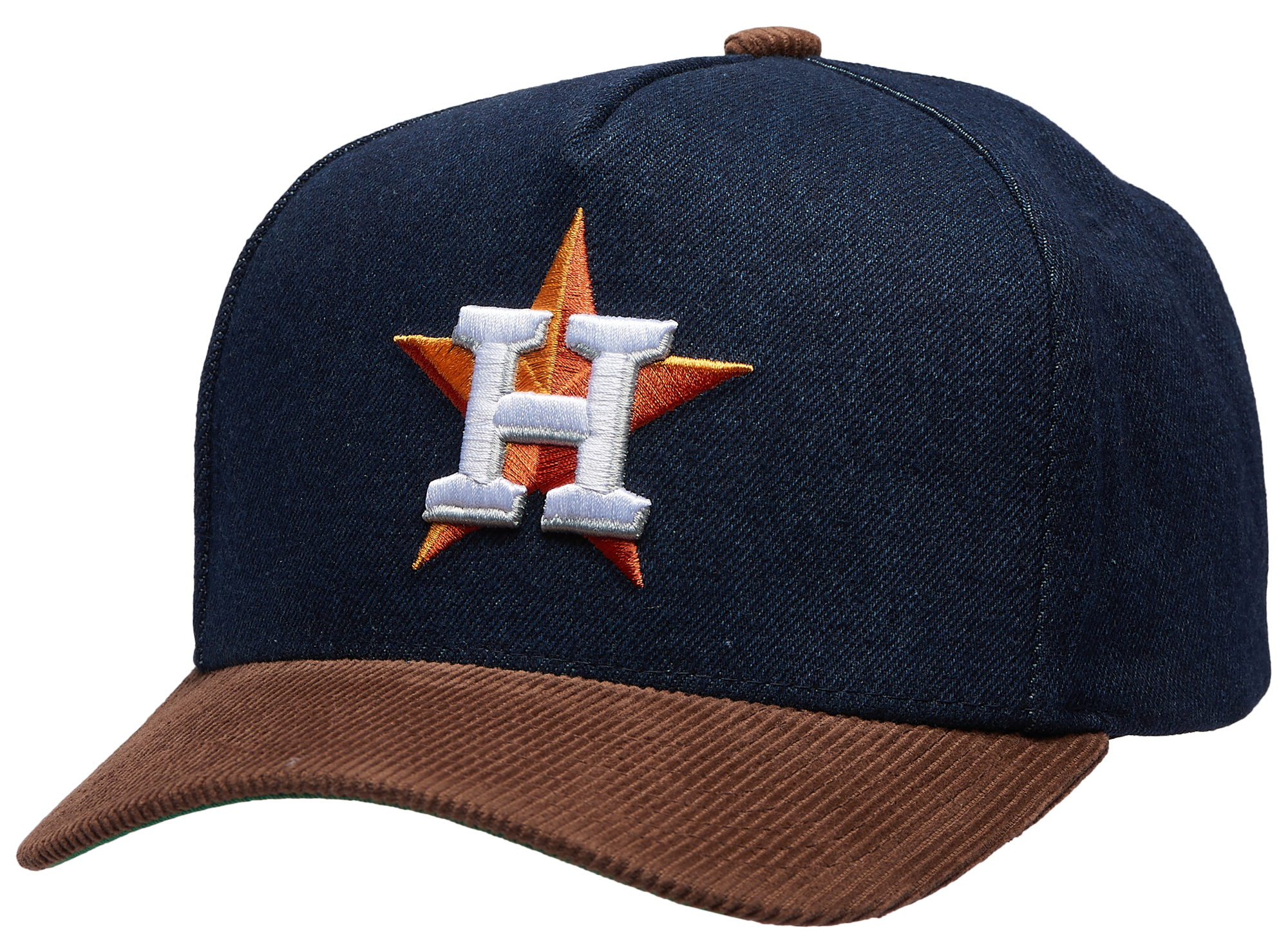 Mitchell & Ness Astros Denim Cord Pro Pinch Cap - Adult