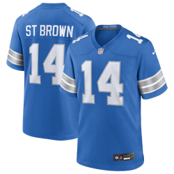Men's - Nike Amon-Ra St Brown Lions Game Jersey - Blue Spark