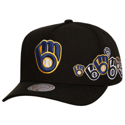 Adult - Mitchell & Ness Brewers Sideshow Pro Pinch Cap - Black