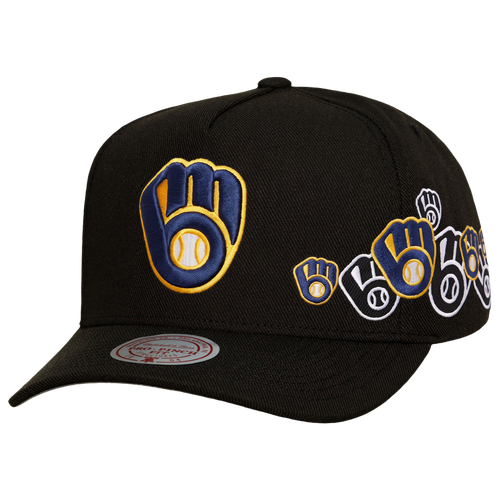 Mitchell & Ness Womens Milwaukee Brewers Brewers Sideshow Pro Pinch Cap - Adult - Black