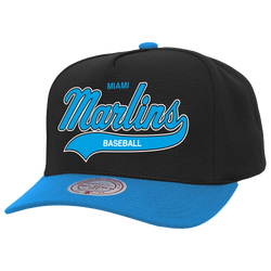 Adult - Mitchell & Ness Marlins Oversweep Cap - Black/Blue