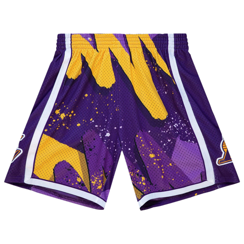 

Mitchell & Ness Mens Los Angeles Lakers Mitchell & Ness Lakers Hyp Hoops Shorts - Mens Purple Size M