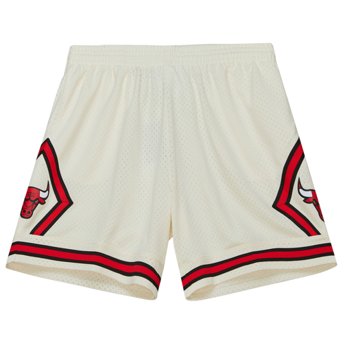 

Mitchell & Ness Mens Chicago Bulls Mitchell & Ness Bulls Cream Shorts - Mens Off White/White/White Size XL