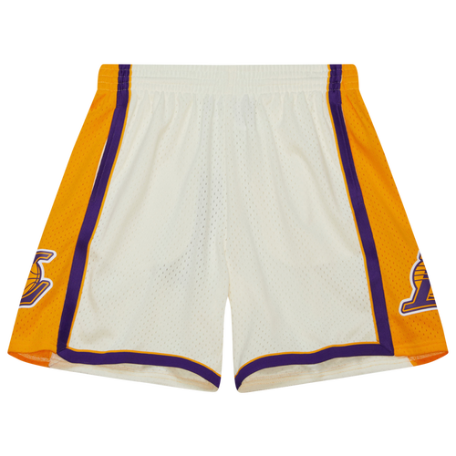 

Mitchell & Ness Mens Los Angeles Lakers Mitchell & Ness Lakers Cream Shorts - Mens Off White/White/White Size S