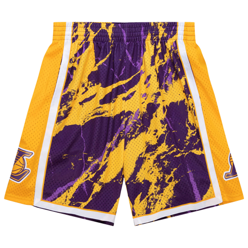 

Mitchell & Ness Mens Los Angeles Lakers Mitchell & Ness Lakers Marble Short - Mens Purple Size M