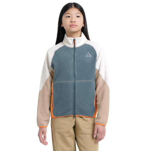 Boys Nike Polar Fleece Jacket - Boys' Grade School Parachute Beige/Orange