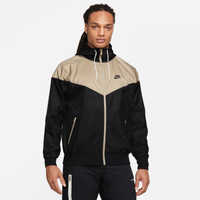 Men's - Nike Woven Windrunner Lined Hooded Jacket - Black/Khaki/Black