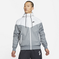 Men's - Nike Woven Windrunner Hooded Jacket - White/Grey