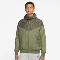 Men's - Nike Woven Windrunner Lined Hooded Jacket - Olive/Olive