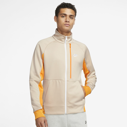 Nike Men's Sportswear Tribute Jacket In Sanddrift/kumquat/white |