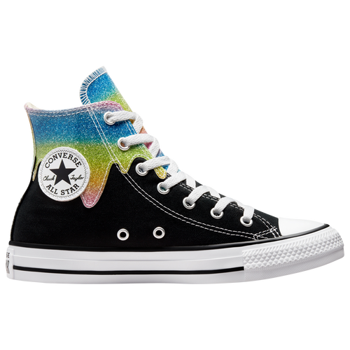 

Girls Converse Converse Hi All Star Chuck Glitter Drip - Girls' Grade School Basketball Shoe Black/White/Pink Size 05.0