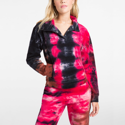 Women's - Juicy Couture Half Placket Tie Dye Top - Multi/Multi