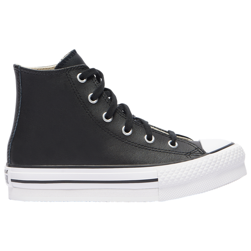 Shop Converse Girls  Chuck Taylor All Star Eva Lift Leather In Black/ivory