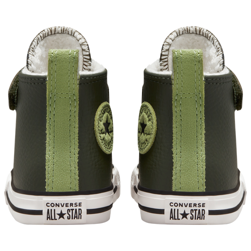 Converse Boys Chuck Taylor All Star 1V Cozy Running Shoes Olive White Size 03.0