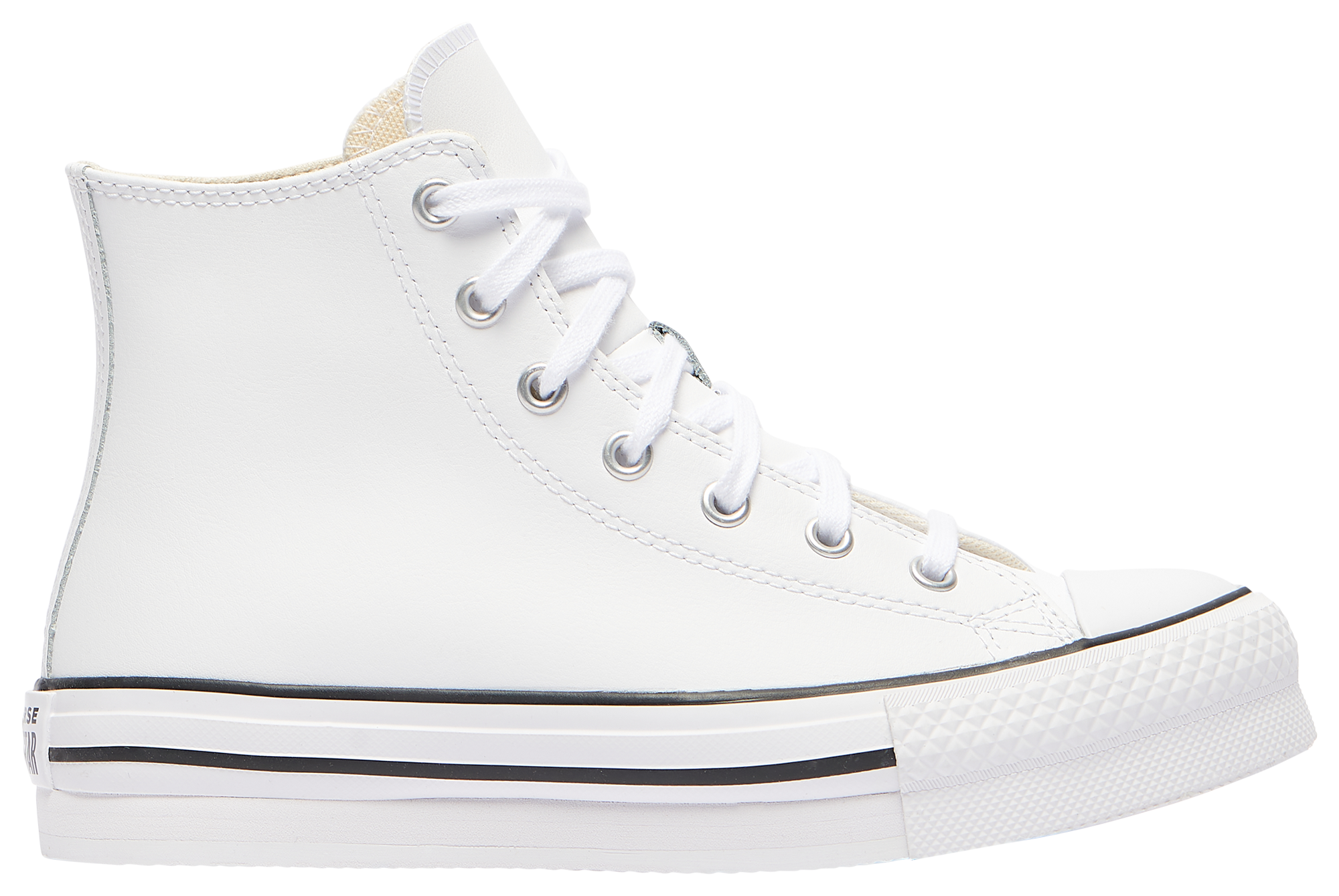 Girls white hot sale leather converse