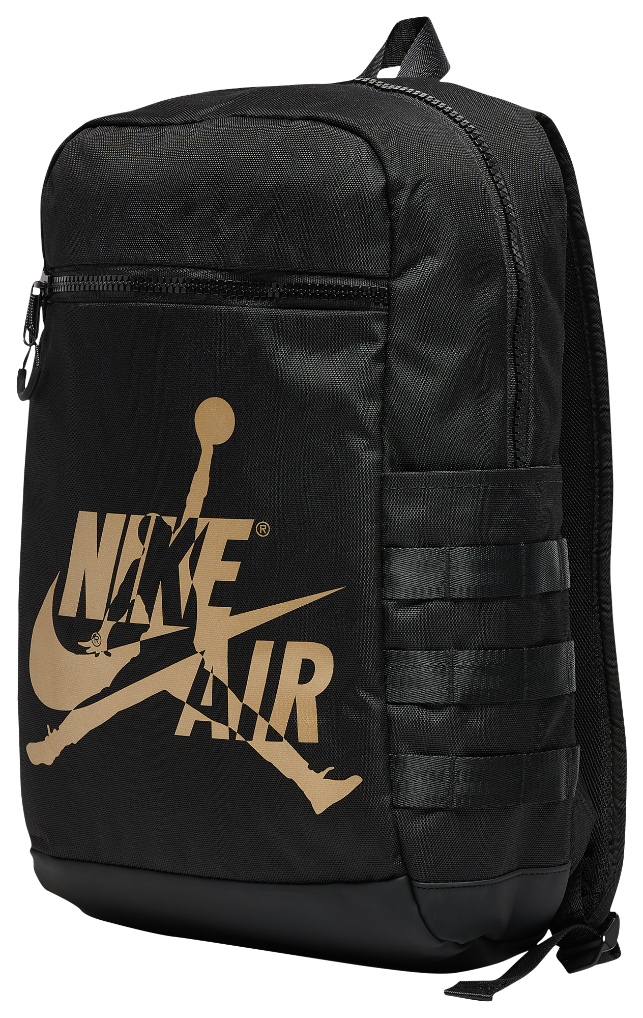 white and gold jordan backpack